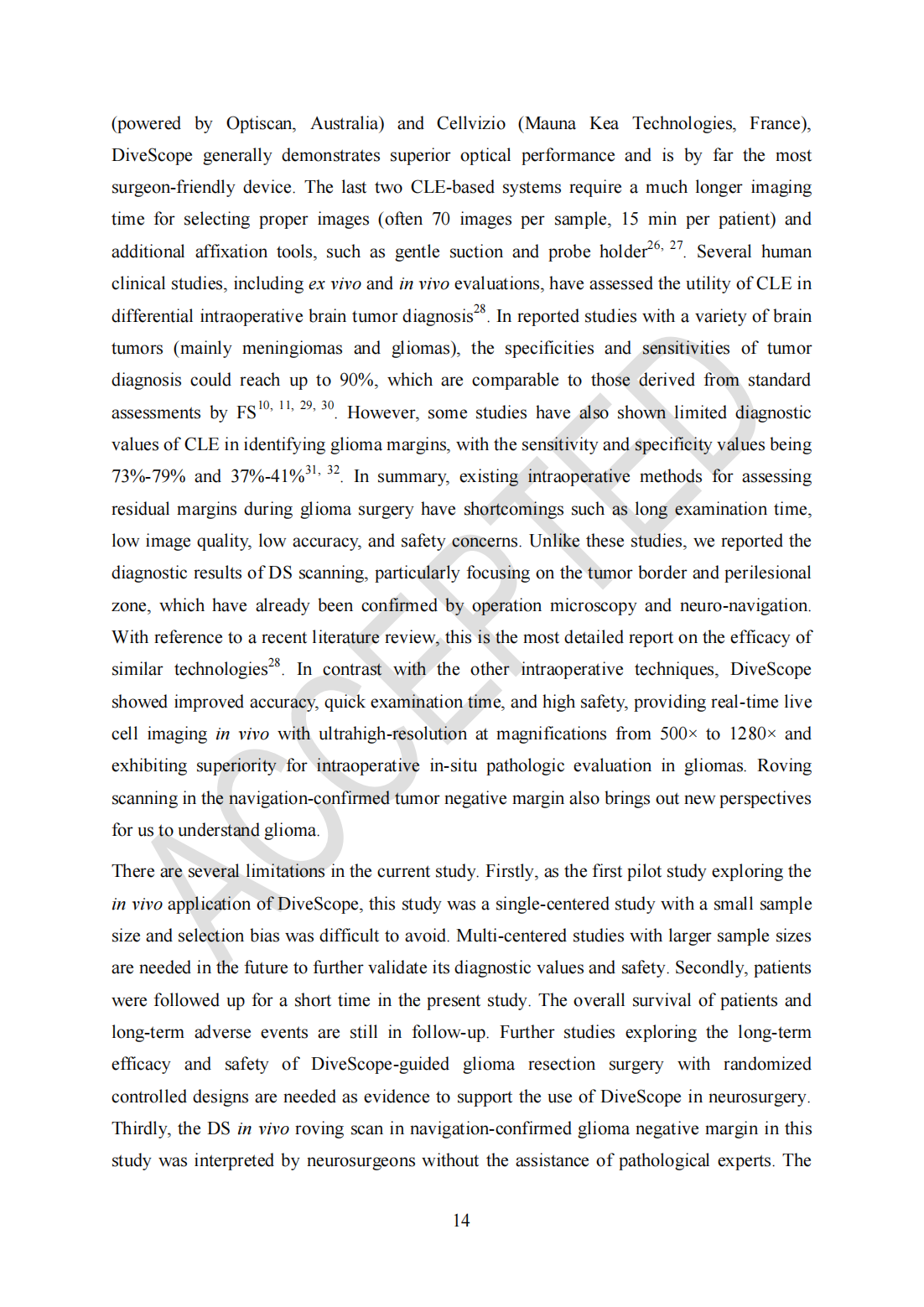 Roving histological imaging for navigation-confirmed glioma negative margin by handheld endomicroscopy: a parallel controlled study(圖14)