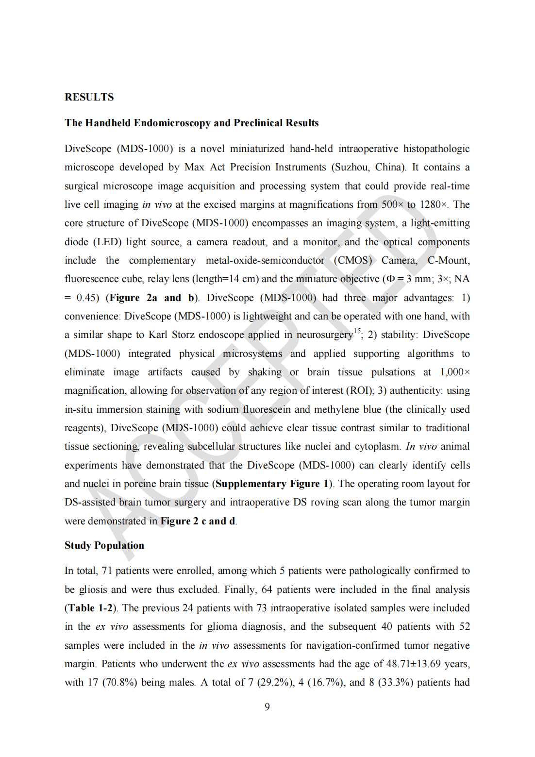Roving histological imaging for navigation-confirmed glioma negative margin by handheld endomicroscopy: a parallel controlled study(圖9)
