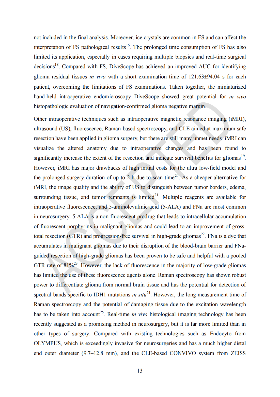 Roving histological imaging for navigation-confirmed glioma negative margin by handheld endomicroscopy: a parallel controlled study(圖13)