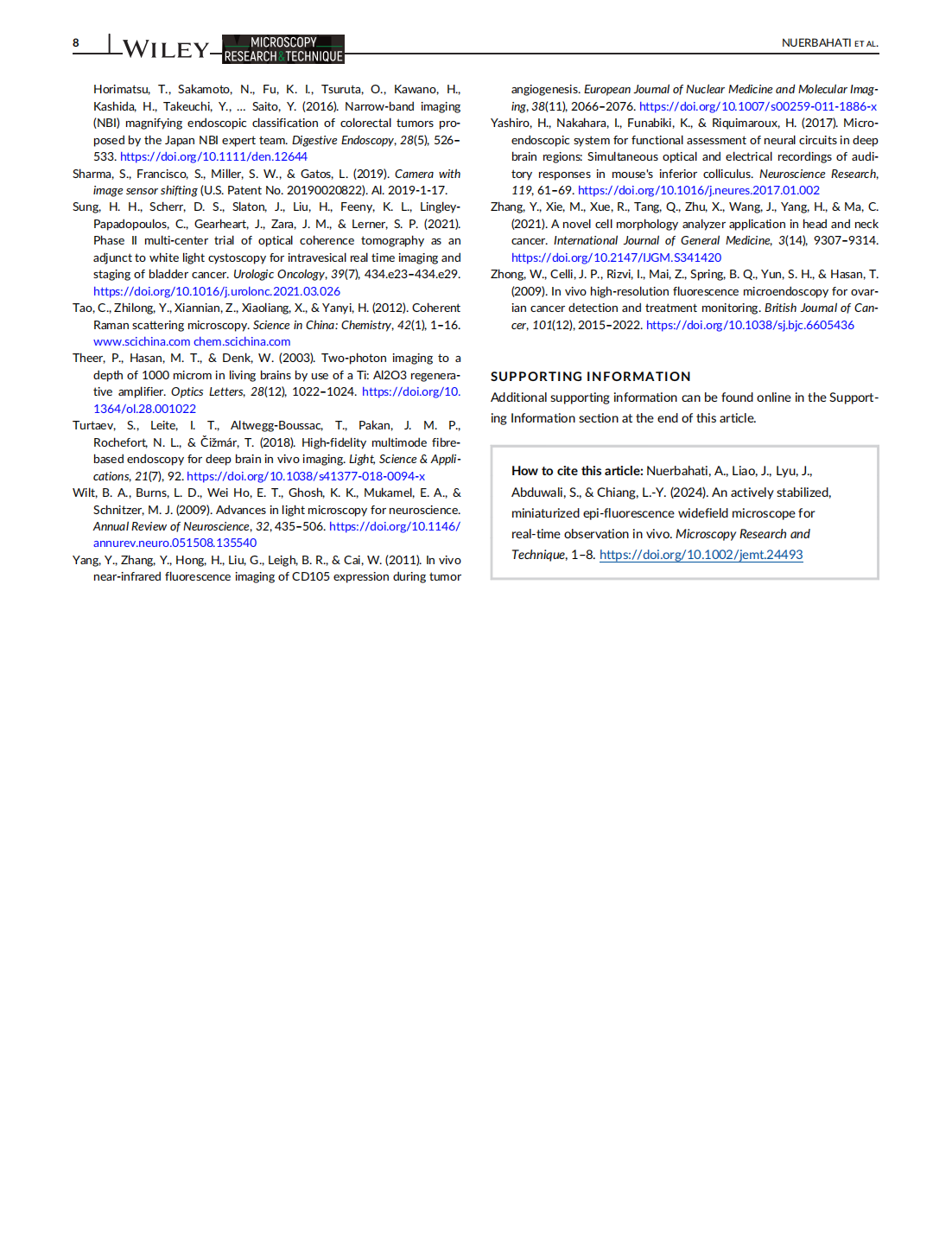 An actively stabilized, miniaturized epi-fluorescence widefield microscope for real-time observation in vivo(圖8)