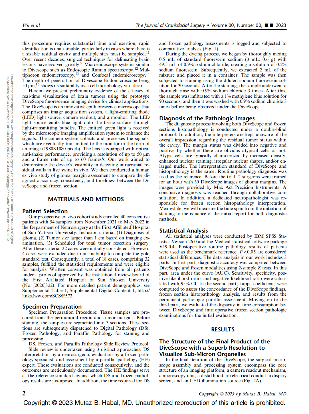 Application of a Novel Miniaturized Histopathologic Microscope for Ex Vivo Identifying Cerebral Glioma Margins Rapidly During Surgery: A Parallel Control Study(圖2)